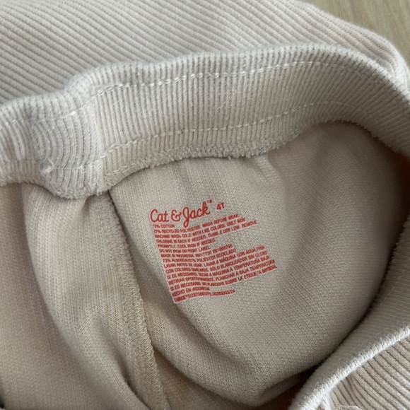 Cat & Jack Cream Ribbed joggers - Picture 3 of 3
